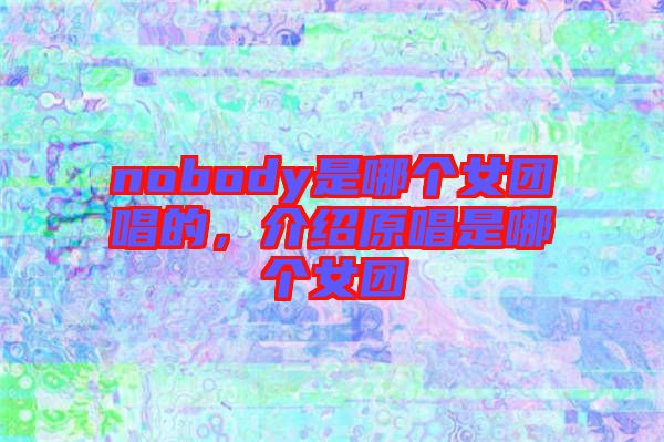 nobody是哪個(gè)女團(tuán)唱的，介紹原唱是哪個(gè)女團(tuán)