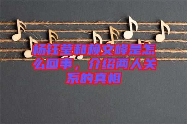 楊鈺瑩和賴文峰是怎么回事，介紹兩人關(guān)系的真相