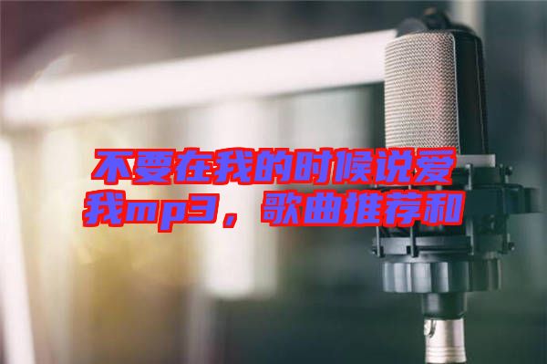 不要在我的時候說愛我mp3，歌曲推薦和
