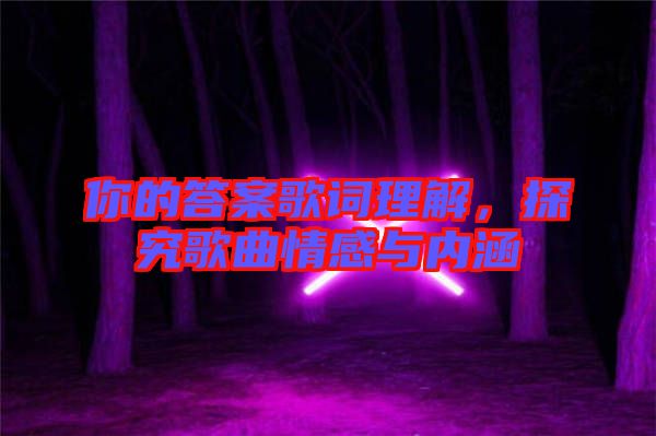 你的答案歌詞理解，探究歌曲情感與內涵