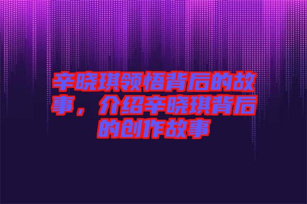 辛?xí)早黝I(lǐng)悟背后的故事，介紹辛?xí)早鞅澈蟮膭?chuàng)作故事