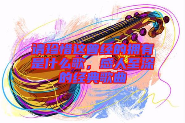 請(qǐng)珍惜這曾經(jīng)的擁有是什么歌，感人至深的經(jīng)典歌曲