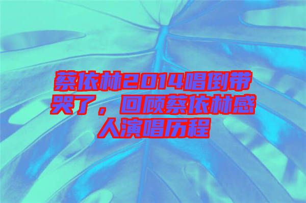蔡依林2014唱倒帶哭了，回顧蔡依林感人演唱歷程