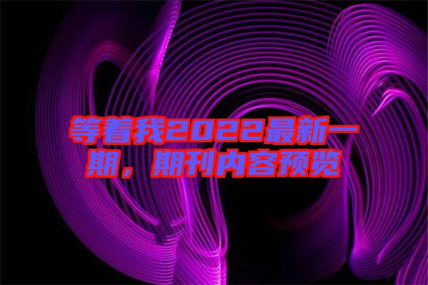 等著我2022最新一期，期刊內(nèi)容預(yù)覽
