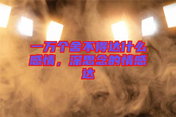 一萬個舍不得達什么感情，深思念的情感達
