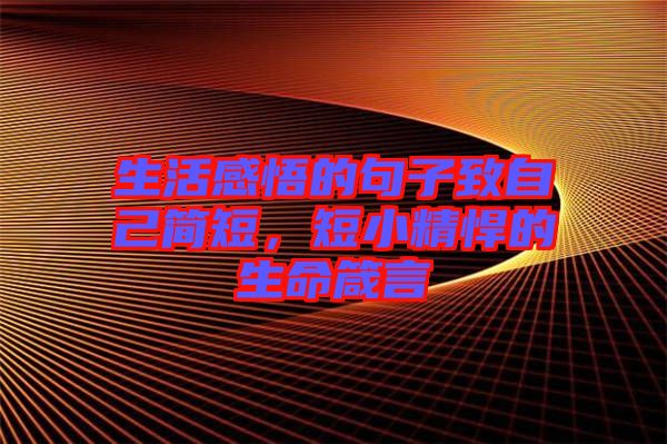 生活感悟的句子致自己簡(jiǎn)短，短小精悍的生命箴言