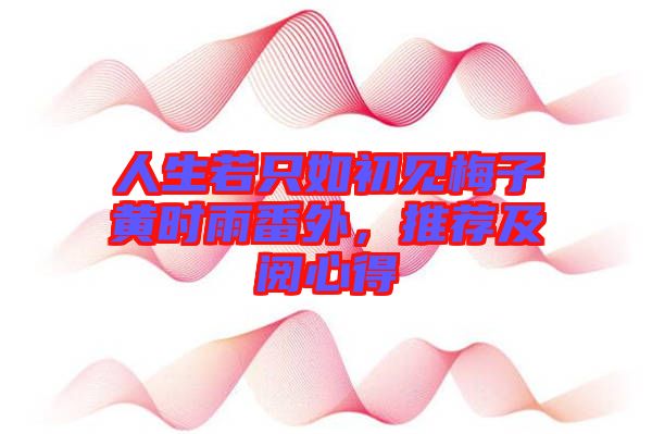 人生若只如初見梅子黃時(shí)雨番外，推薦及閱心得