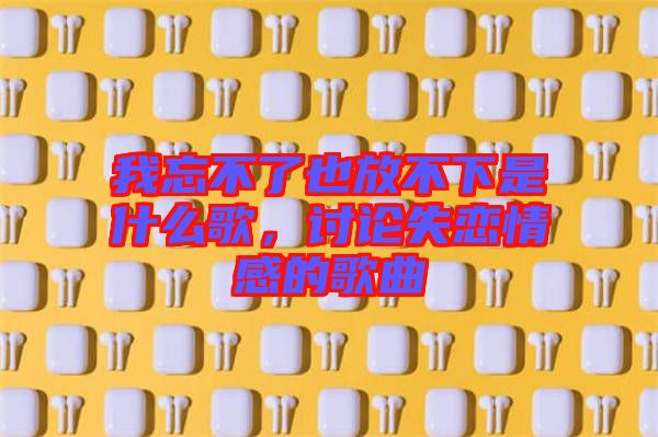 我忘不了也放不下是什么歌，討論失戀情感的歌曲