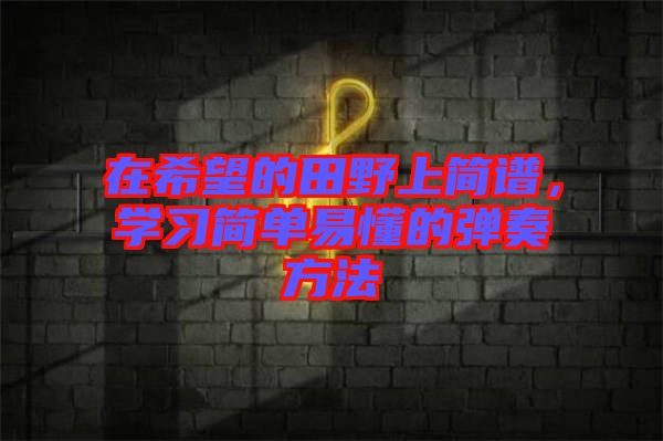 在希望的田野上簡(jiǎn)譜，學(xué)習(xí)簡(jiǎn)單易懂的彈奏方法