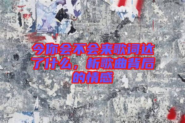 今你會(huì)不會(huì)來歌詞達(dá)了什么，析歌曲背后的情感