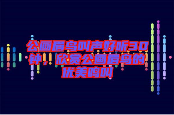 公畫眉鳥叫聲好聽30鐘，欣賞公畫眉鳥的優(yōu)美鳴叫