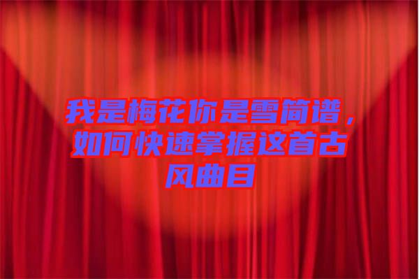 我是梅花你是雪簡(jiǎn)譜，如何快速掌握這首古風(fēng)曲目