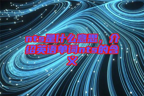 nts是什么意思，介紹英語單詞nts的含義