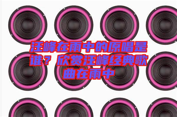 汪峰在雨中的原唱是誰？欣賞汪峰經(jīng)典歌曲在雨中