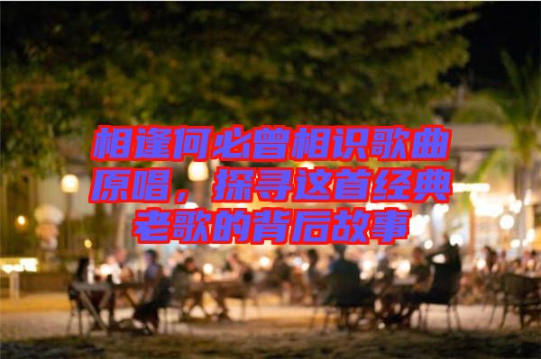 相逢何必曾相識(shí)歌曲原唱，探尋這首經(jīng)典老歌的背后故事