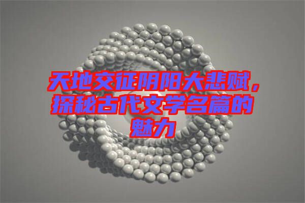 天地交征陰陽大悲賦，探秘古代文學(xué)名篇的魅力