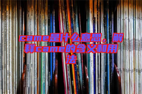 came是什么意思，解釋came的含義和用法