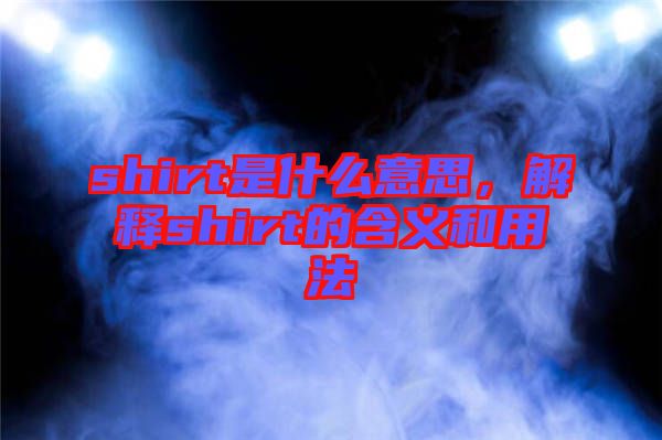 shirt是什么意思，解釋shirt的含義和用法