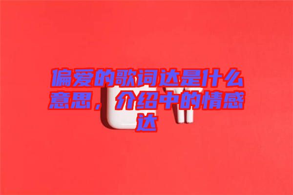 偏愛的歌詞達是什么意思，介紹中的情感達