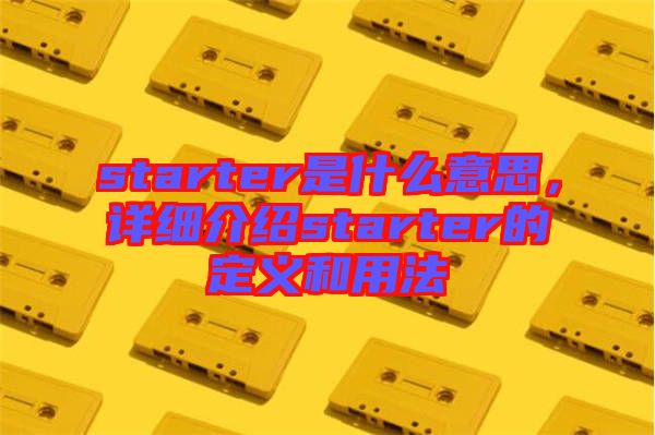 starter是什么意思，詳細(xì)介紹starter的定義和用法