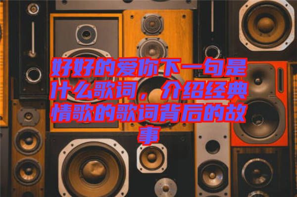 好好的愛你下一句是什么歌詞，介紹經(jīng)典情歌的歌詞背后的故事