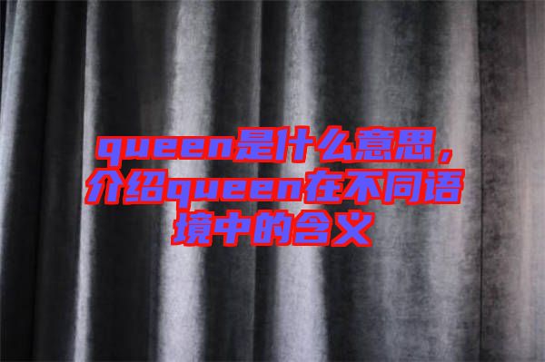 queen是什么意思，介紹queen在不同語(yǔ)境中的含義