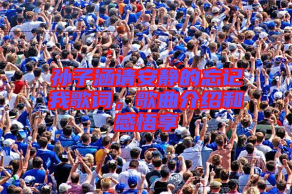 孫子涵請安靜的忘記我歌詞，歌曲介紹和感悟享