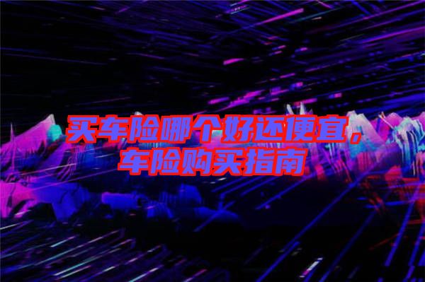 買車險哪個好還便宜，車險購買指南
