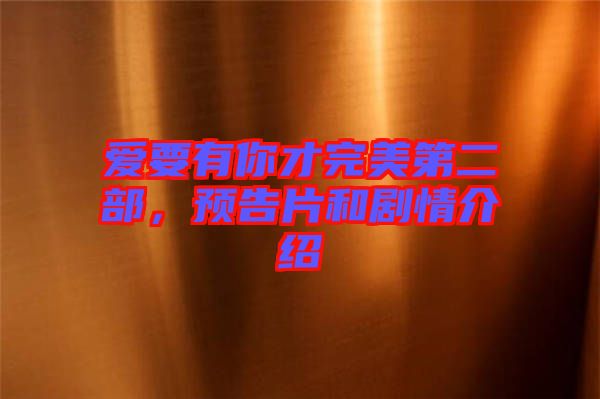 愛(ài)要有你才完美第二部，預(yù)告片和劇情介紹