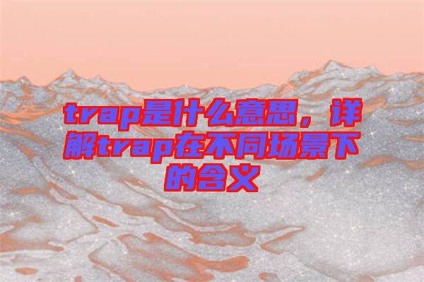 trap是什么意思，詳解trap在不同場景下的含義