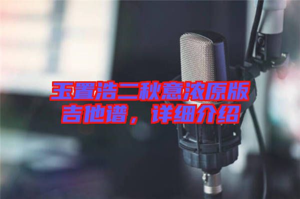 玉置浩二秋意濃原版吉他譜，詳細(xì)介紹