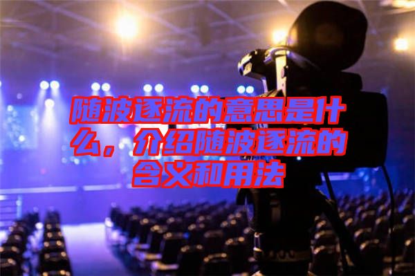 隨波逐流的意思是什么，介紹隨波逐流的含義和用法