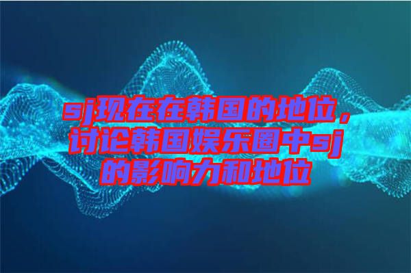 sj現(xiàn)在在韓國的地位，討論韓國娛樂圈中sj的影響力和地位
