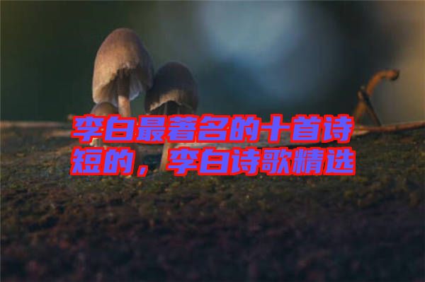 李白最著名的十首詩短的，李白詩歌精選
