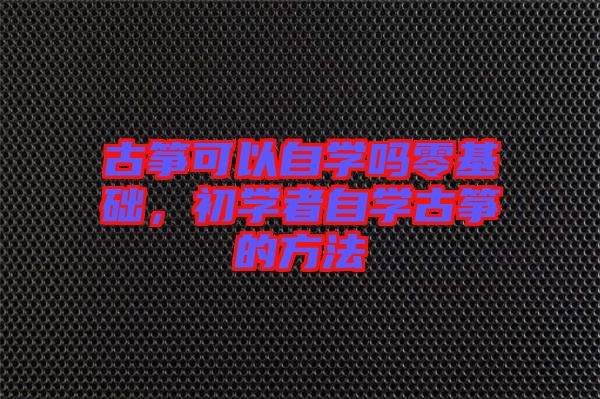 古箏可以自學(xué)嗎零基礎(chǔ)，初學(xué)者自學(xué)古箏的方法