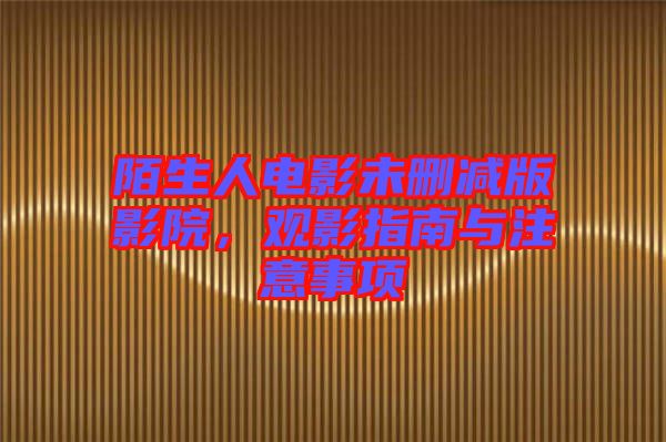 陌生人電影未刪減版影院，觀影指南與注意事項