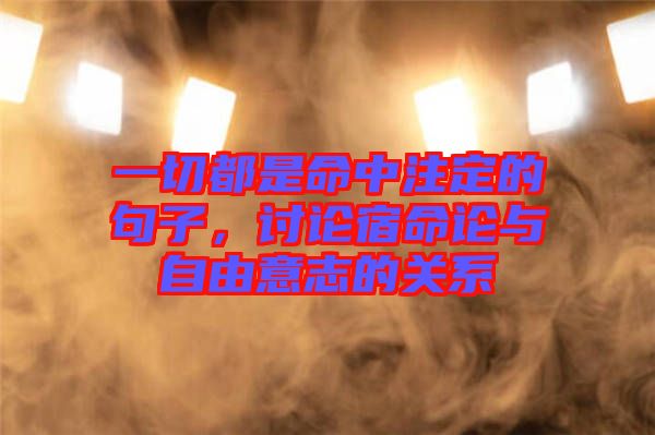 一切都是命中注定的句子，討論宿命論與自由意志的關(guān)系