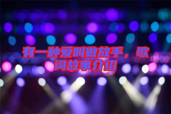 有一種愛叫做放手，歌詞故事介紹