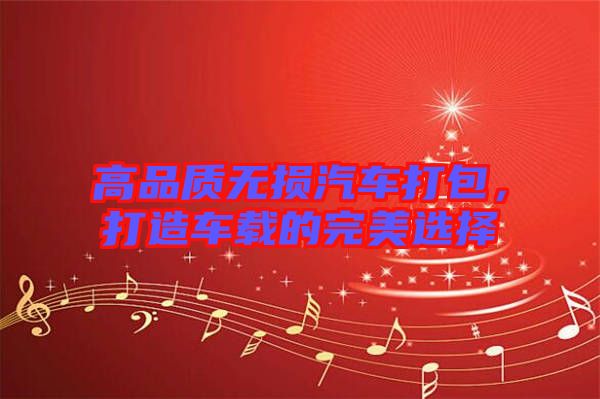 高品質(zhì)無損汽車打包，打造車載的完美選擇
