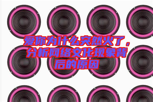 愛你為什么突然火了，分析網(wǎng)絡(luò)文化現(xiàn)象背后的原因