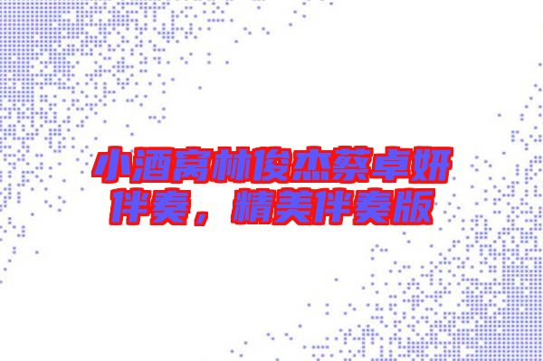 小酒窩林俊杰蔡卓妍伴奏，精美伴奏版