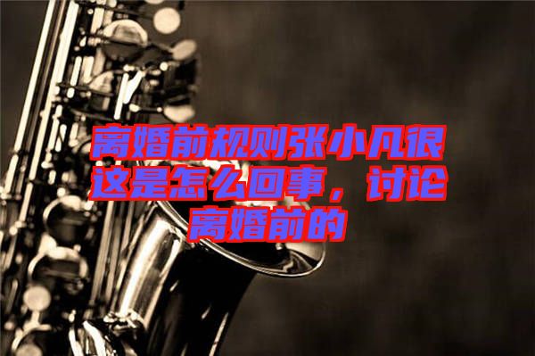 離婚前規(guī)則張小凡很這是怎么回事，討論離婚前的