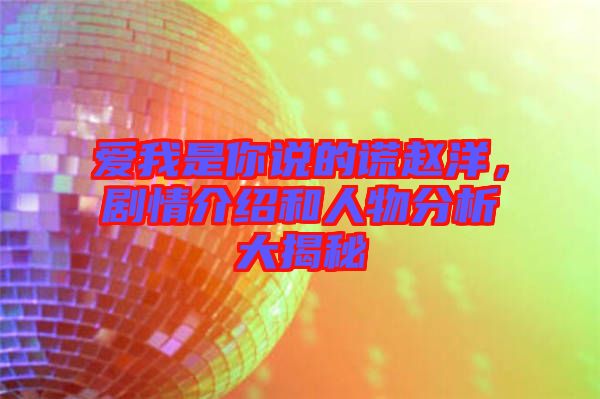 愛我是你說的謊趙洋，劇情介紹和人物分析大揭秘