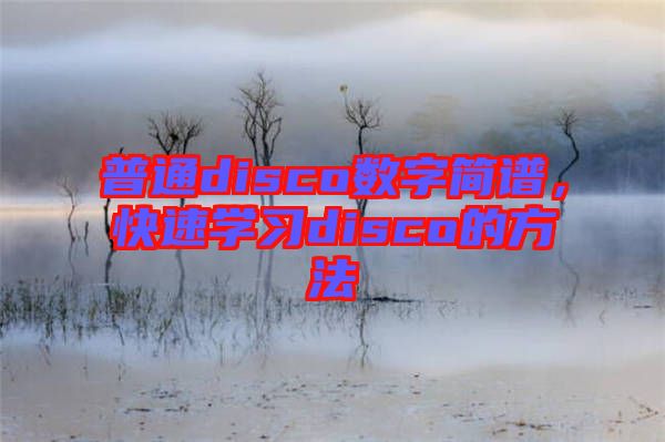 普通disco數(shù)字簡譜，快速學(xué)習(xí)disco的方法