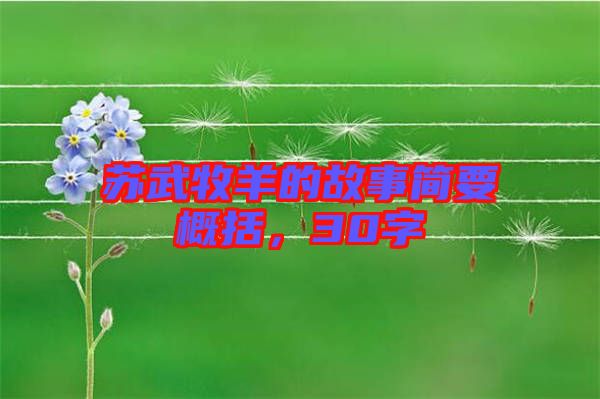 蘇武牧羊的故事簡要概括，30字