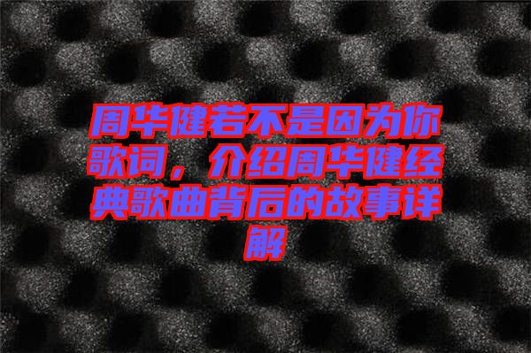 周華健若不是因為你歌詞，介紹周華健經典歌曲背后的故事詳解