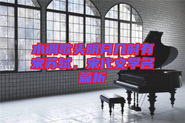 水調(diào)歌頭明月幾時(shí)有宋蘇軾，宋代文學(xué)名篇析