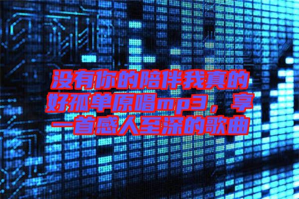 沒有你的陪伴我真的好孤單原唱mp3，享一首感人至深的歌曲