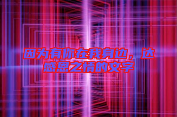 因為有你在我身邊，達感恩之情的文字
