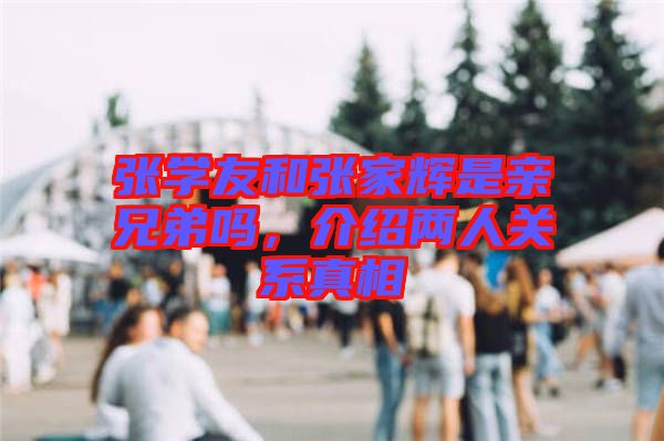 張學友和張家輝是親兄弟嗎，介紹兩人關(guān)系真相